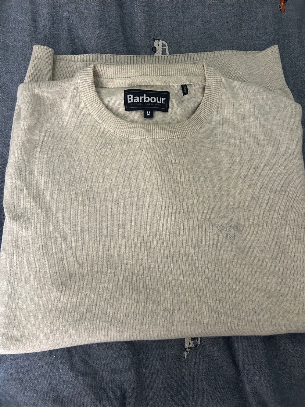 Barbour Light Heather Gray Crewneck Sweatshirt